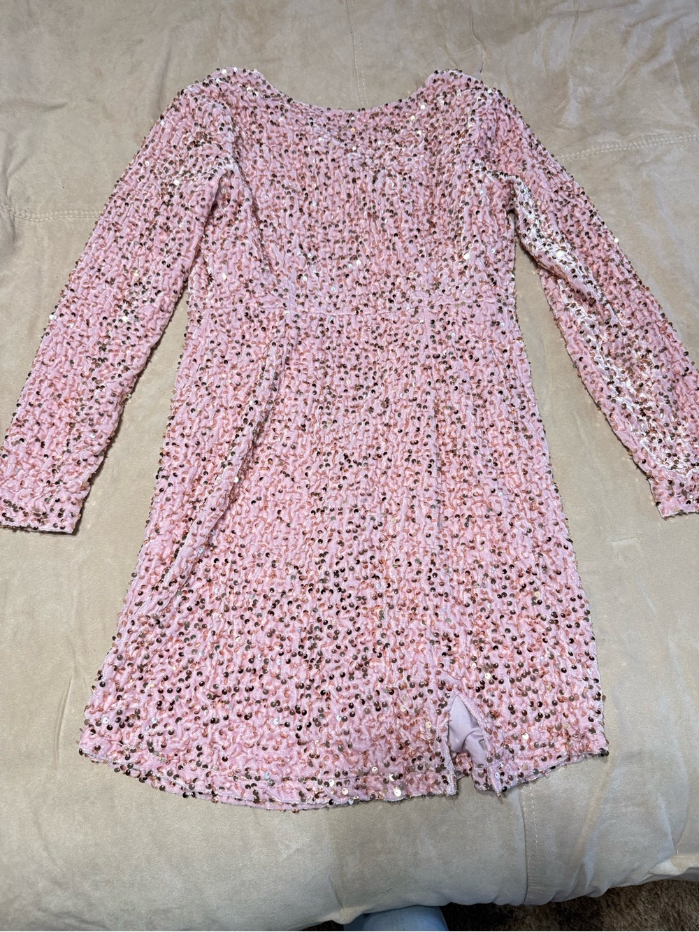 R Vivimos Pink Sequin Party Dress